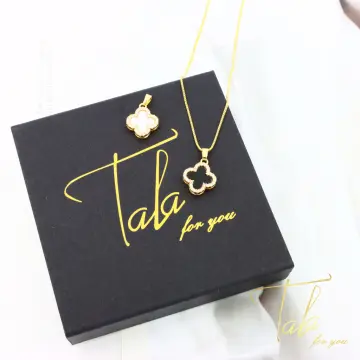 Vca Clover Necklace Collection with Free Box, 18K Gold Plated Zircon Fashion  Jewelry Accessories Men Women Gift Free Shipping Sale (Tala by kyla  inspired)