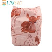 ALVABABY Reusable Cloth Baby Diaper Positioned Cloth Nappy For Babies 3-15Kg With 1Pc Insert