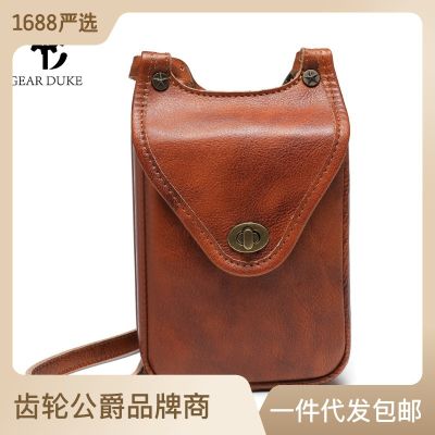 Guangzhou Foreign Trade Bag Womens European And American Retro Minority First Layer Leather Phone Bag Womens Leather Shoulder Crossbody Small Square Bag