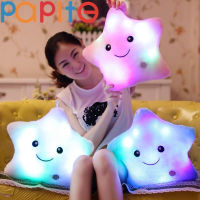 Papite【พร้อมส่ง】หมอนเรืองแสงของเล่นสร้างสรรค์35ซม. ตุ๊กตาผ้ากำมะหยี่นุ่มนิ่มเรืองแสงเบาะรูปดาวหลากสีของเล่นไฟ Led ของขวัญสำหรับเด็กผู้หญิง