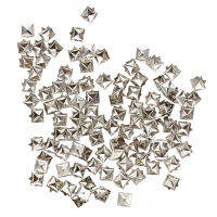 100Pcs Silver Square Rivets for Bag Decoration 6mm