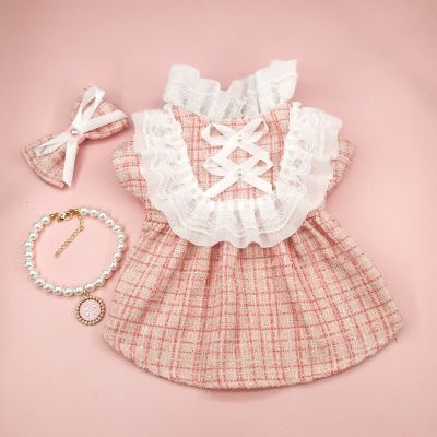 Pet Clothes Spring Summer Puppy Kitten Designer Dress Small and Medium-sized Dog Hairpin Necklace Sweet Skirt Poodle Yorkshire Dresses