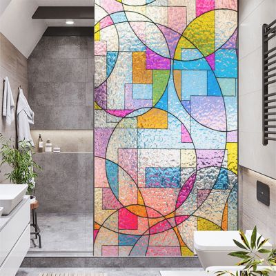 Window Film Privacy Stained Glass No Glue Glass Sticker Sun Protection Heat Control Window Coverings Window Tint for Homedecore