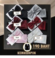 Set Square Bowie หูกระต่าย+ ผ้า Pocket Square + กระดุมข้อมือ cufflinks