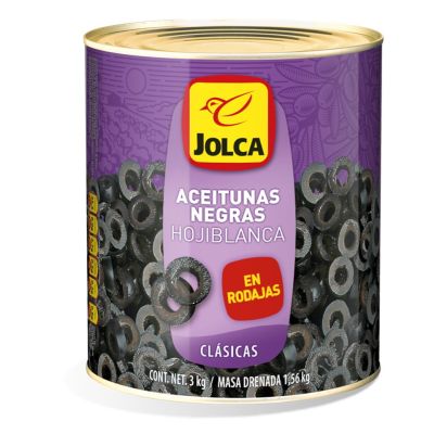 Premium import🔸( x 1) JOLCA SLICED  BLACK  OLIVES 3 kg. มะกอกดำไร้เมล็ดสไลด์ 3 kg [JO14]