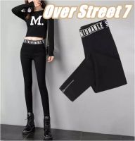 Over Street 7 *พร้อมส่ง* เลกกิ้งขายาวเอวสูง มีซิปปลายขา ผ้ายืดเยอะ ใส่สบาย K9A