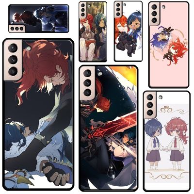 ✜ Kaeya and Diluc Genshin Impact Case For Samsung Galaxy S22 Ultra S20 S21 FE S8 S9 S10 Note 10 Plus Note 20 Ultra Cover