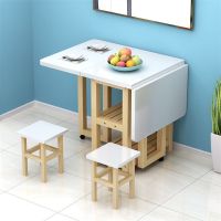 Spot parcel post Small Table Folding Small Rental House Multi-Functional Household Small Table Dining Table Retractable Rectangular 6 Dining Table for People