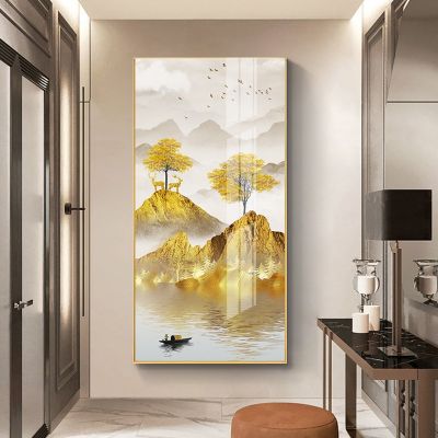 [COD] Jinshan green porch painting living room decoration modern light luxury frame core atmospheric background wall mural