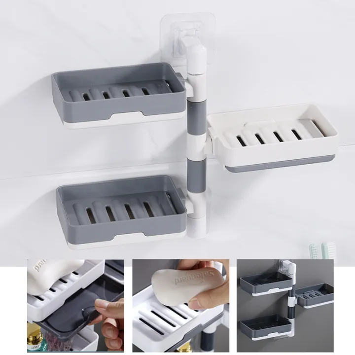 Soap Dish Box Holder Container Soap Box Case Large Threelayer Soap Box