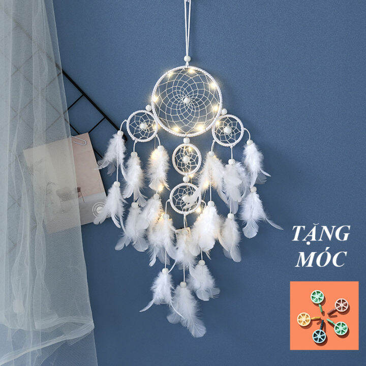 Dream Catcher Trang Trí Có Đèn Tặng Kèm Móc Treo Tường - Vòng Dreamcatcher  Phòng Ngủ Phòng Khách Trang Trí Tường | Lazada.Vn