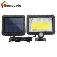 SunnyLady 56led โซล่าร์โคมไฟติดผนังแบบแยก3โหมดเซ็นเซอร์ตรวจจับการเคลื่อนไหวหลอดไฟถนนสำหรับเส้นทางลานสวนโรงรถ