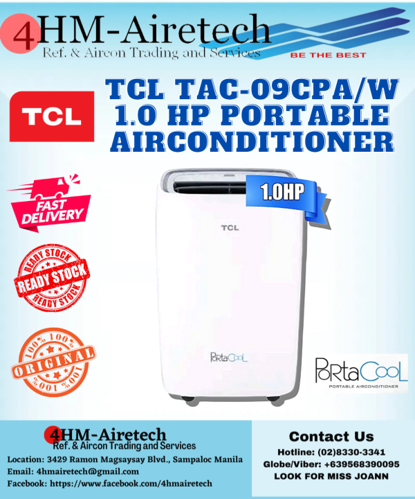 4HM TCL TAC-09CPA/W 1.0 HP Portable Airconditioner | Lazada PH