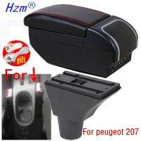 hot！【DT】✠♤✒  peugeot 207 armrest box USB Charging heighten layer central Store content cup ashtray accessories