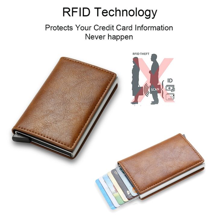 ที่ใส่กระเป๋าใส่บัตรดีไซน์เรียบง่ายอัจฉริยะป้องกันบัตรเครดิต-rfid-ใส่บัตรได้ทั้งผู้ชายและผู้หญิงที่ใส่บัตรมีที่ใส่บัตรเครดิตเพื่อความปลอดภัยสินค้าของหยด