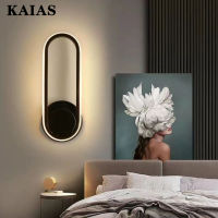 KAIAS โคมไฟผนัง LED ที่ทันสมัย Sconces ตกแต่งข้างเตียงนอนโคมไฟติดผนังอลูมิเนียม330 ° โคมไฟหมุนได้ห้องนั่งเล่นทางเดินกำแพงฉากหลัง AC85-265V ไฟโรงแรม