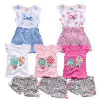 kids girls Summer tank outfits 6m 12m 2T 3T Toddler kids baby girls outfits cotton cool Tee Shorts Pants clothes Set cute