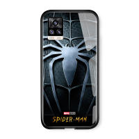 UCUC เคสโทรศัพท์เคสสำหรับ VIVO V20 2021ปลอก Hp VIVOV20 2020 Marvel เคสมือถือ เคสโทรศัพท์ เคส Man สไปเดอร์แมนสไปเดอร์โลโก้กันกระแทก Soft Edge กระจกเทมเปอร์ฝาหลังปลอก