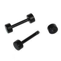 1 Pair of Mens Barbell Titanium steel Ear Studs Earrings