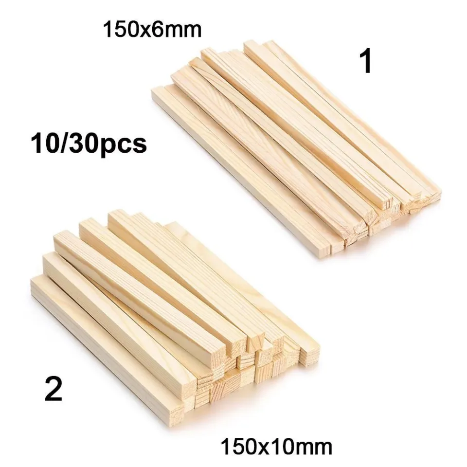 30pcs Balsa Wood Sticks Craft Square Wood Strips Wooden Dowel Sticks 12  Inch Hardwood Craft Sticks 1/4 Inch Thin Wood Strips For Models Making DIY