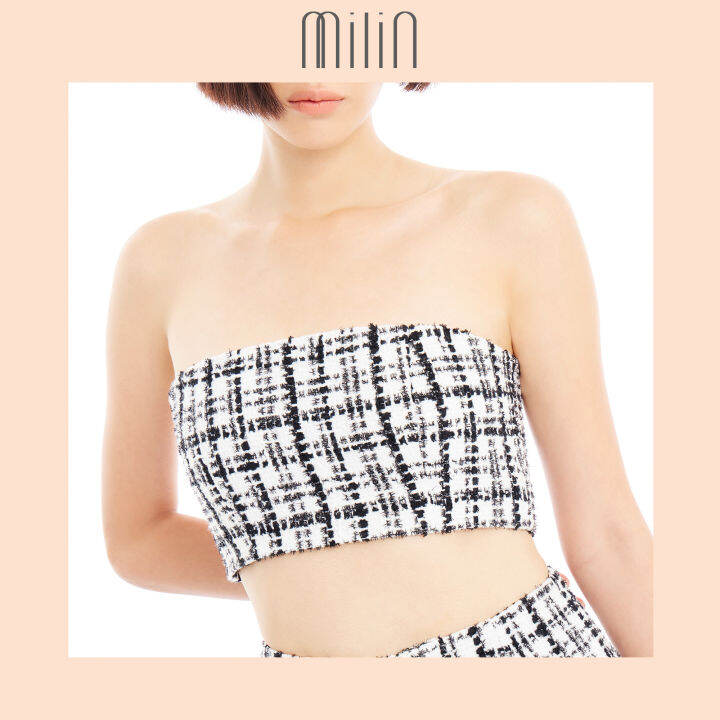 milin-tweed-cropped-tube-top-เสื้อเกาะอกผ้าทวีด-adapt-tube-top