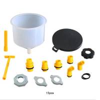 15 PiecesSet Radiator Coolant Filling Funnel Kit Car Water Cooling System Refill Portable Spill-proof Automobile