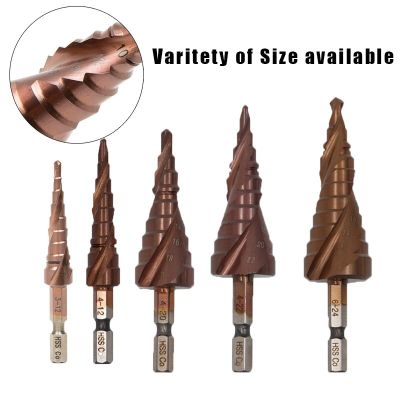 Industrial CO M35  Cobalt HSS Step Drill Bit  High Speed Steel Cone Hex Shank Metal Drill Bits Tool Set Hole Cutter For Stainles Drills Drivers