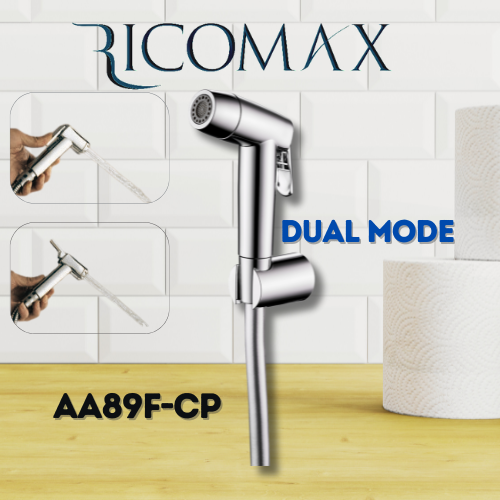 AA89 ABS Chrome Hand Bidet Spray Set c/w 1.2M Chrome Flexible