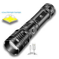 Camping &amp; Hiking ที่มีประสิทธิภาพไฟฉาย LED 4 Core P50ไฟฉาย Anti-Fall โลหะอลูมิเนียมอัลลอย5โหมด Telescopic Zoom สำหรับผจญภัย