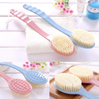 Soft Body Scrubber Shower Exfoliating Scrubs Long Handle Bath Brush Exfoliator Skin Massager Cleaning Brush Bathroom Accessories-SDFU STORE