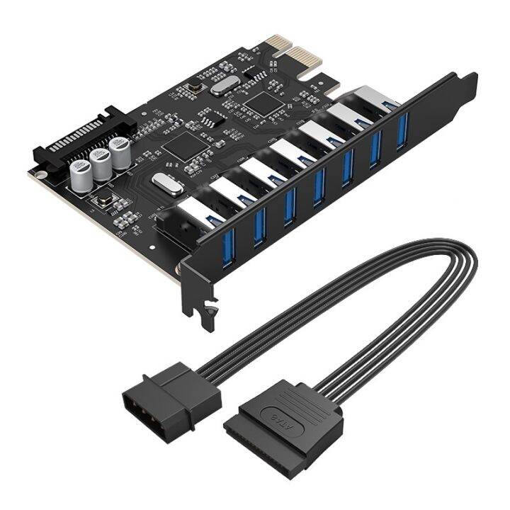 orico-7-พอร์ตใส่การ์ดเสริม-usb3-0-pci-e-พร้อมชิปคู่-pvu3-7u