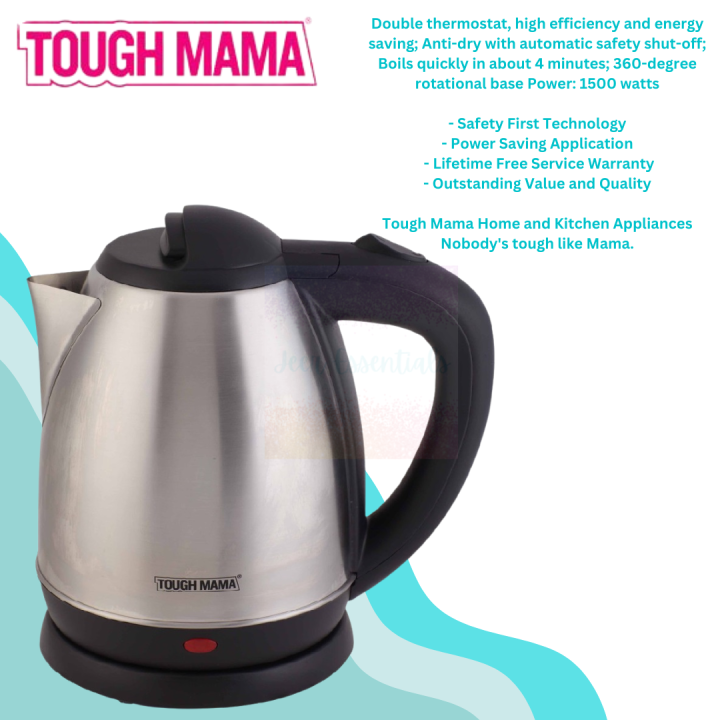 Tough Mama NTMJK18SS2 1.8L Stainless Steel Electric Kettle Lazada PH