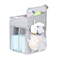 Orzbow Baby Crib Organizer Storage Bags Newbron Bed Storage Diaper Bag Caddy Organizer Hanging bags for Infant Bedding Set Gray