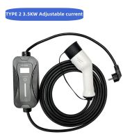 16A 3.5Kw Portable Ev Charger Type2 EU Schuko Plug Wallbox Current Adjustable Lcd Display With 5M Cable For Electric Car