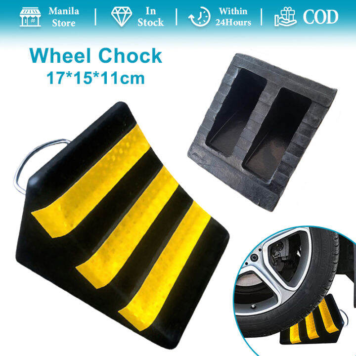 Wheel Chock ,Heavy Duty Rubber Wedge for Front and Back Tires ,for