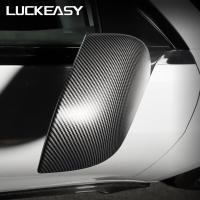 LUCKEASY For Tesla Model 3 Car Exterior Modification model3 2021 ABS Carbon Fiber Style Matte Rearview Mirror Cover 2pcsSet