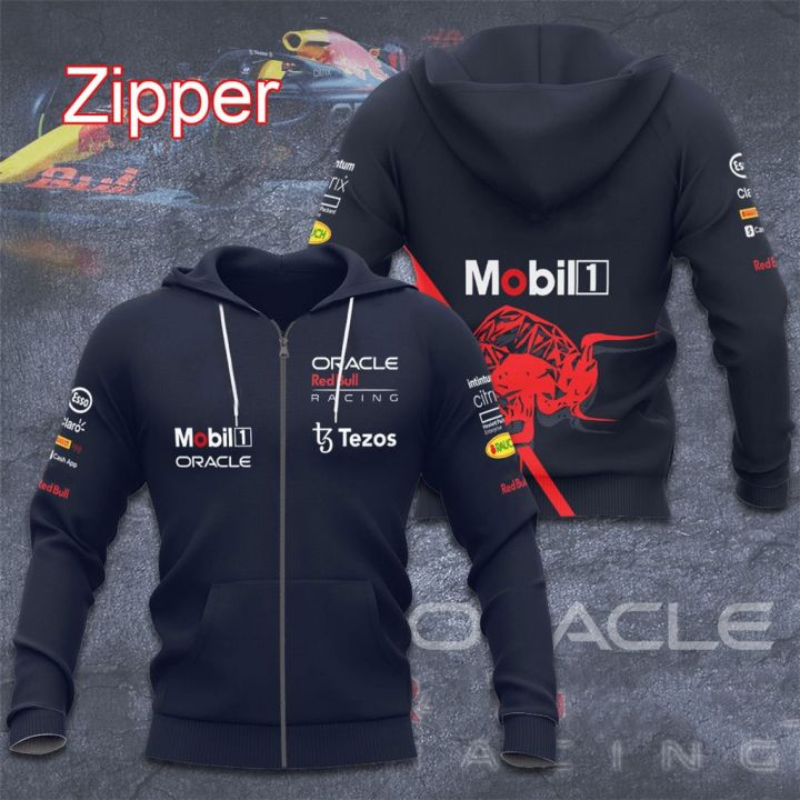 2023new-สเวตเตอร์ผู้ชาย-racin-สูตร-f1-3d-สีแดงพิมพ์ลายเสื้อลำลองเสื้อสวมหัวลายวัวสำหรับเด็ก