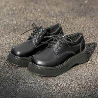 [COD] Thick-soled leather shoes womens spring round-toed muffin British style retro college uniform single