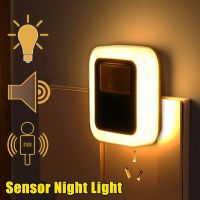 ✜ Motion Sound Sensor LED Night Light Bedroom Decor Lights Smart Brightness Adjustment Home Closet Decorative Body Induction Lamps