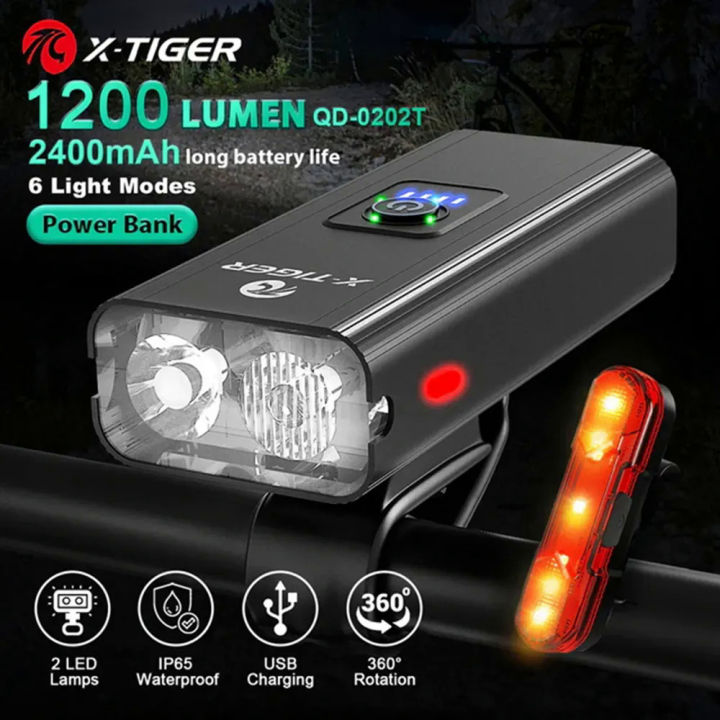 XTIGER bicycle light rainproof USB charging led cycling lights front