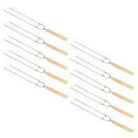 10Pcs Stainless Steel U- Shaped Barbecue Forks Fork Marshmallow Roasting Sticks Smores Skewers for Outdoor Grilling