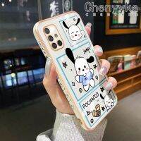 Chenyyka เคสปลอกสำหรับ Samsung กาแลคซี A71 4G เคส A70s A70ลายการ์ตูนน่ารักดีไซน์ใหม่ Pochacco เคสโทรศัพท์ชุบหรูหราแฟชั่นลายขอบด้านข้างคลุมทั้งหมดเลนส์กล้องถ่ายรูปเคสนิ่มป้องกันกล่องกันกระแทก