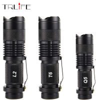 Portable Mini Q5T6L2 Aluminum Waterproof 35 Modes Zoomable Led Flashlight Torch Tactical light by 18650 and AA 14500