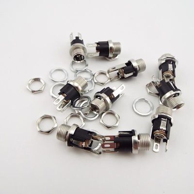 ；【‘； 5.5 X 2.1Mm DC Female Power Supply Jack Charging Port Socket 5.5 * 2.1 Mm Electric Pcb Panel Mount Connector Threaded Metal Plug