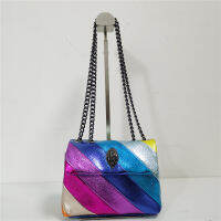 ฤดูร้อนมินิสายรุ้งผู้หญิงกระเป๋าถือ Jointing สีสัน Cross Body กระเป๋า Patchwork ไหล่ Baghot