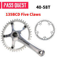 PASS QUEST 135BCD ห้ากรงเล็บรอบ40-58T 11351จักรยานแคบกว้าง Chainwheel SLIVER ForCAMPAGNOLO จักรยานอุปกรณ์เสริม