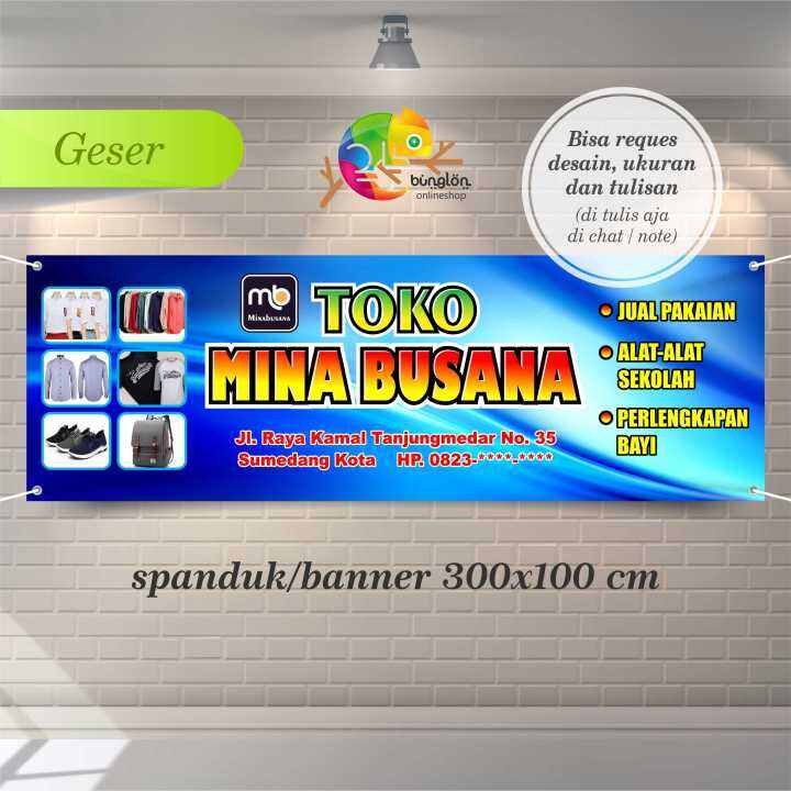 Spanduk, Banner Toko Busana Baju, Tas, Sepatu, Dll. A custom desain ...