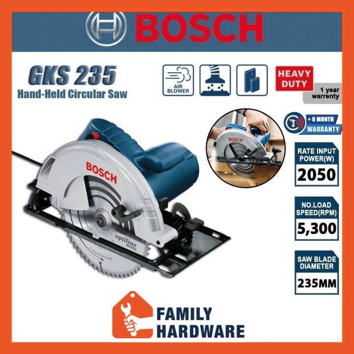 Bosch Gks Turbo Professional Hand Held Circular Saw With Hex Key Saw Blade Wrench Gks