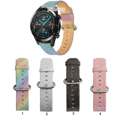 ♧ Shiny Bling Glitter Leather Watch Band Strap for Huawei Watch GT 42mm 46mm Smart Watch 22mm Wrist band for GT2 46mm GT2e GT2 pro