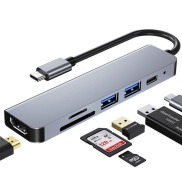 HUB USB 6 Trong 1 HUB C Type-C USB C Sang USB 3.0 Dock Tương Thích HDMI